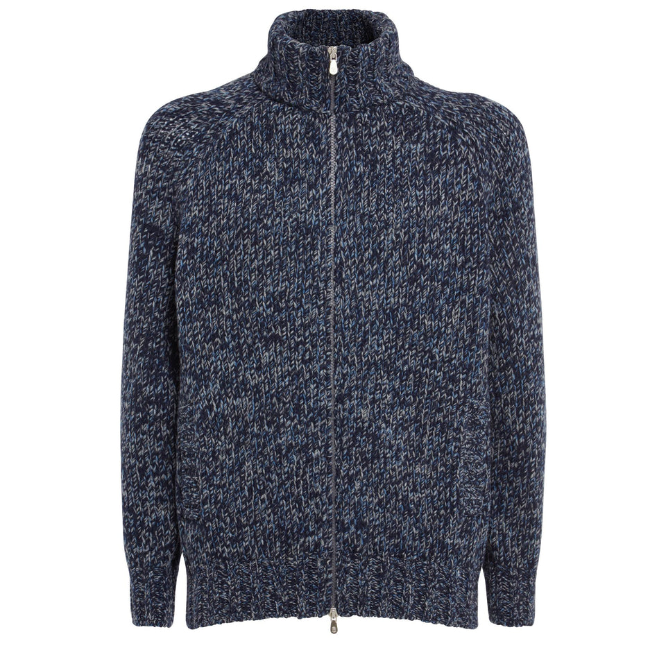 Maglione in lana e cashmere blu