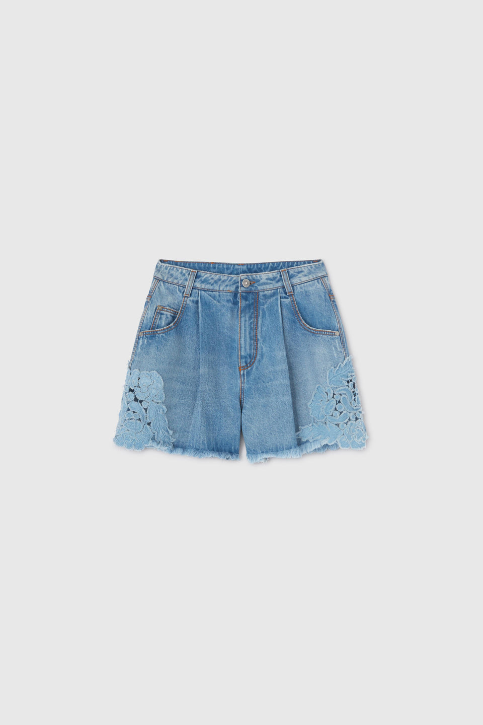 Blue denim shorts