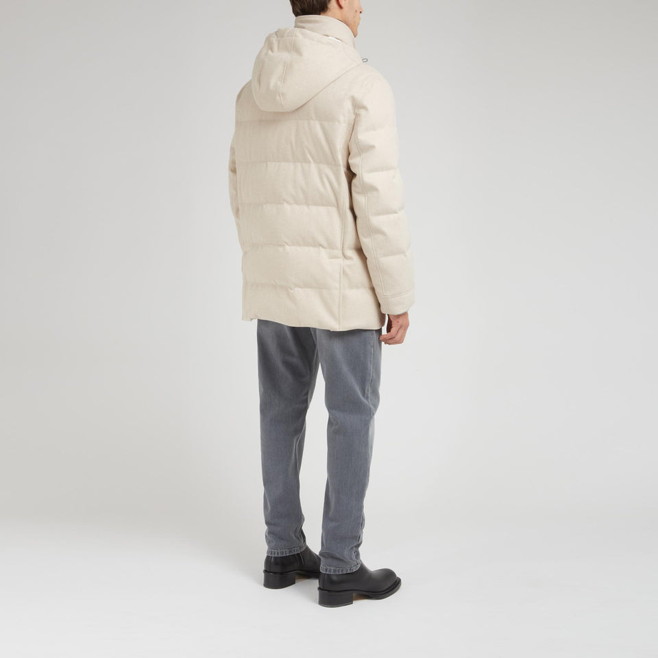 Piumino in lana beige