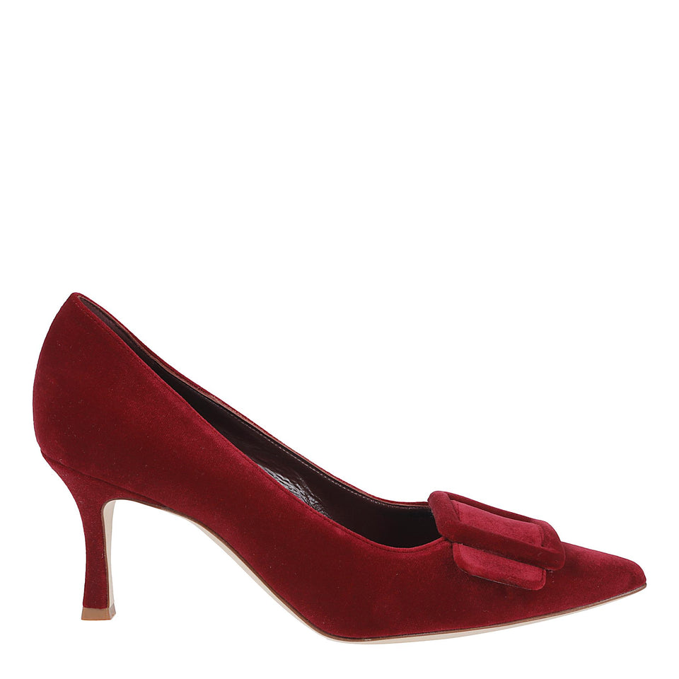 Decolletè "Maysale" 70 in velluto rossa 225-1992 DRED MANOLO BLAHNIK