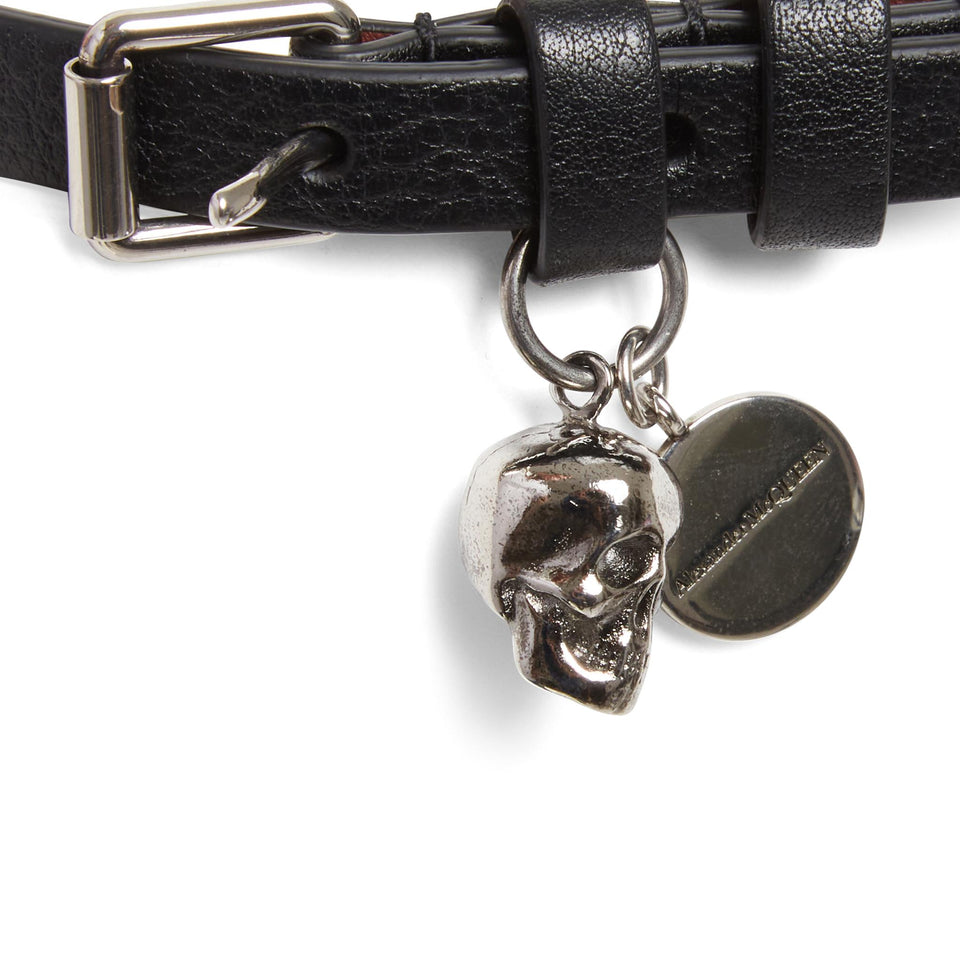 Black leather bracelet