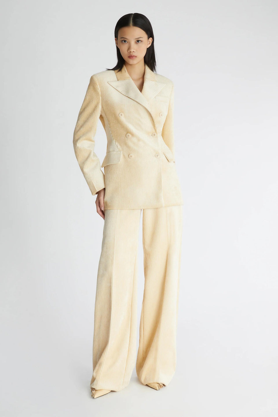 White double-breasted fabric jacket