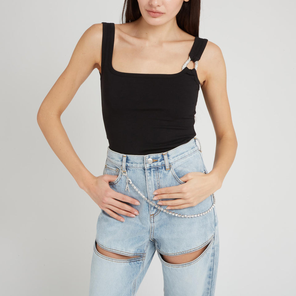 Canotta in tessuto nera