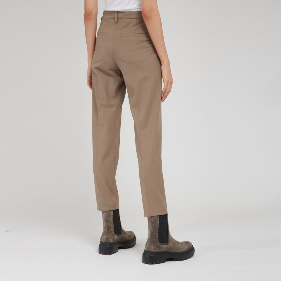 Pantalone in lana marrone