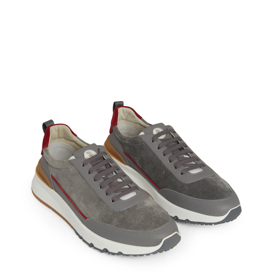 Grey suede sneakers