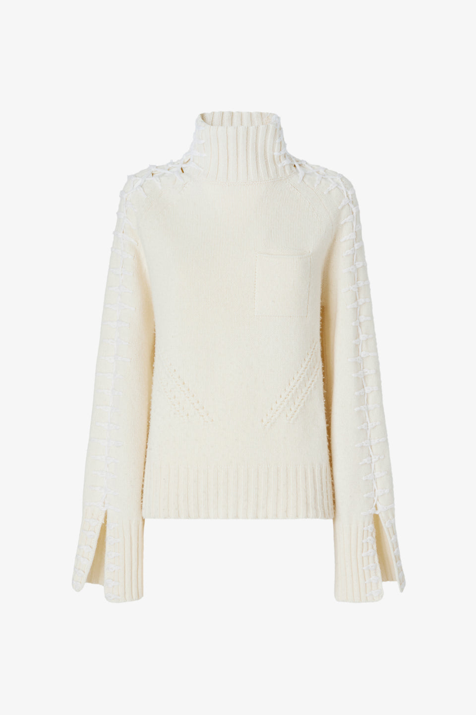 White cashmere sweater