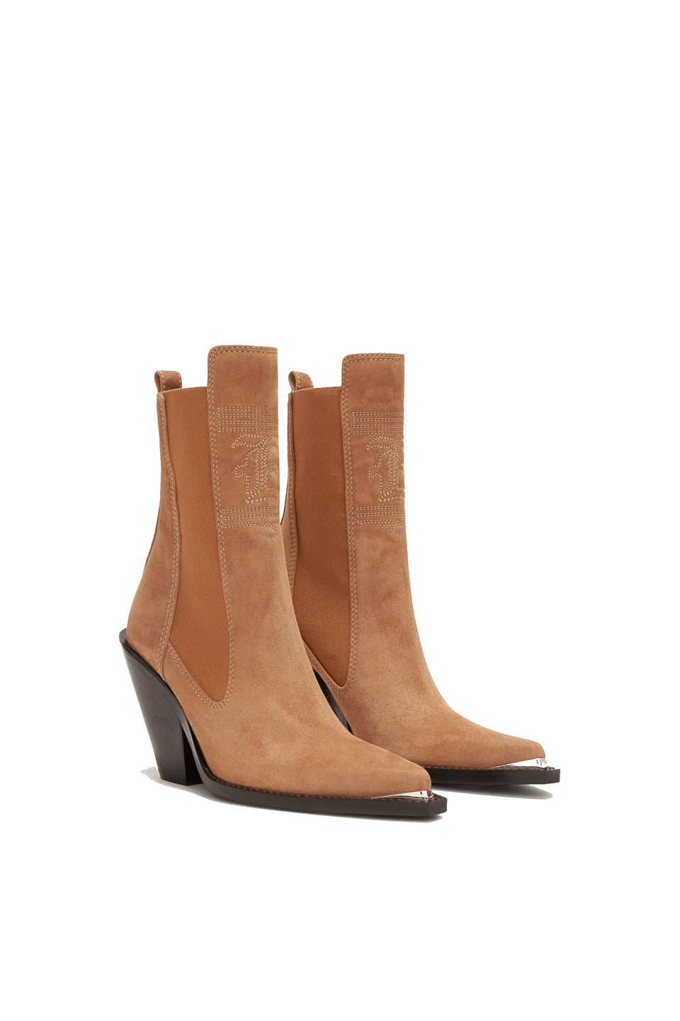 Beige suede ankle boot