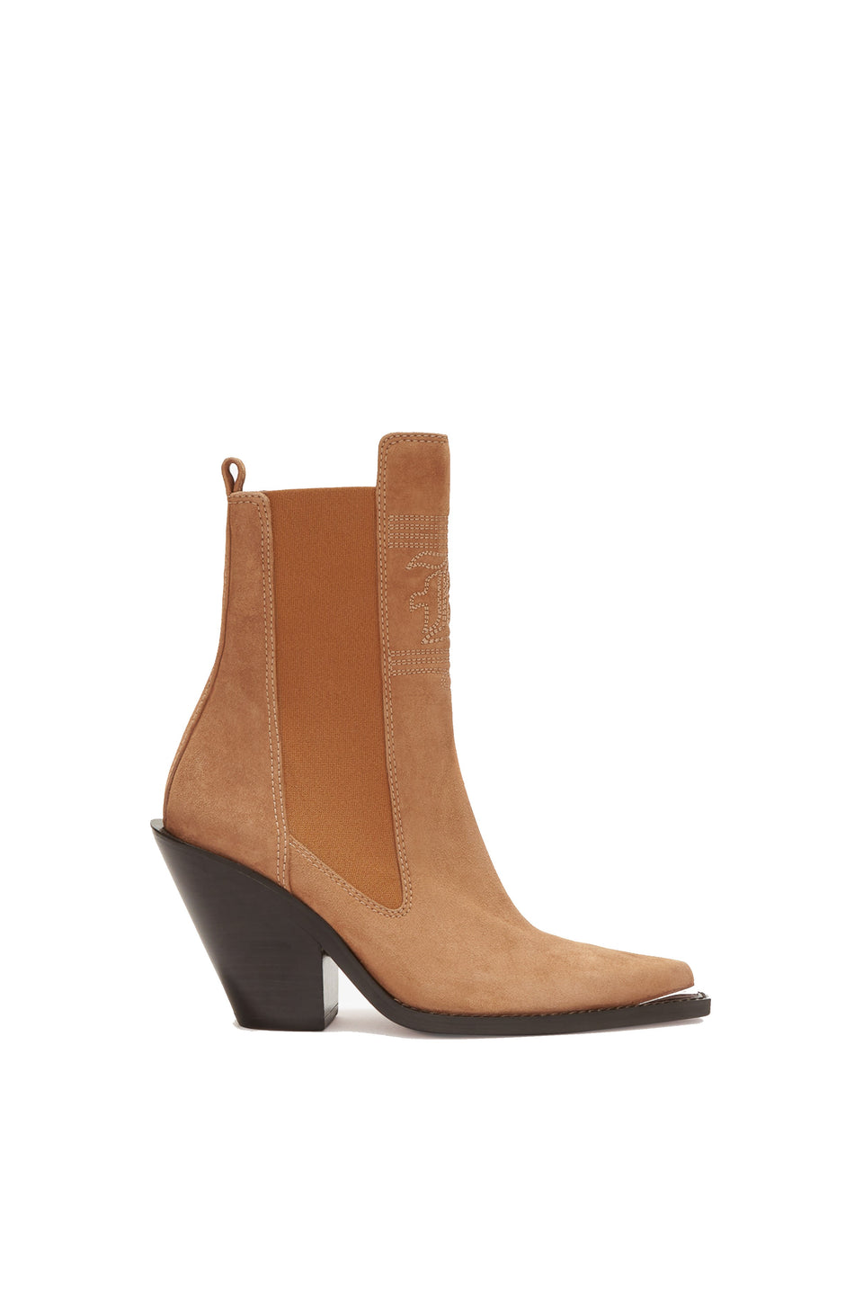 Beige suede ankle boot