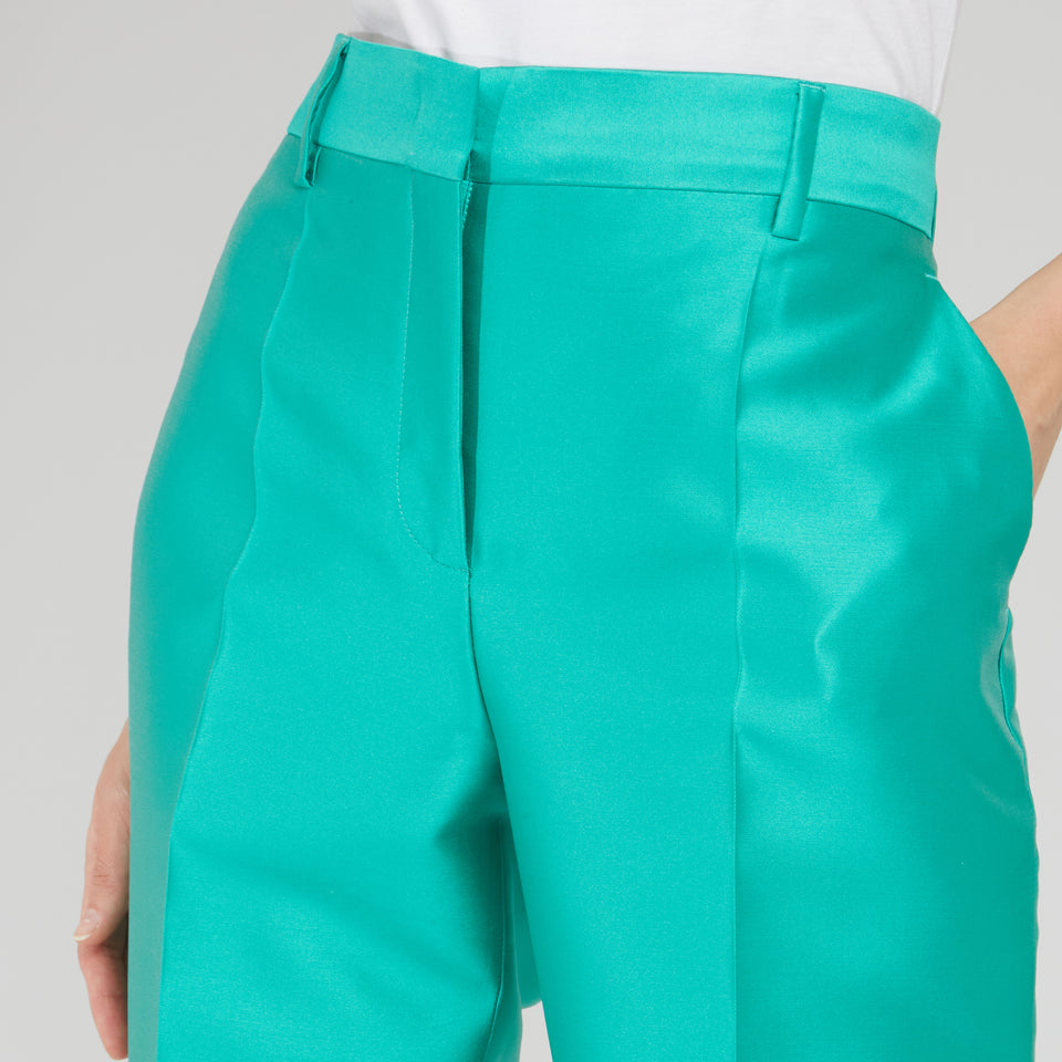 Pantalone in raso verde