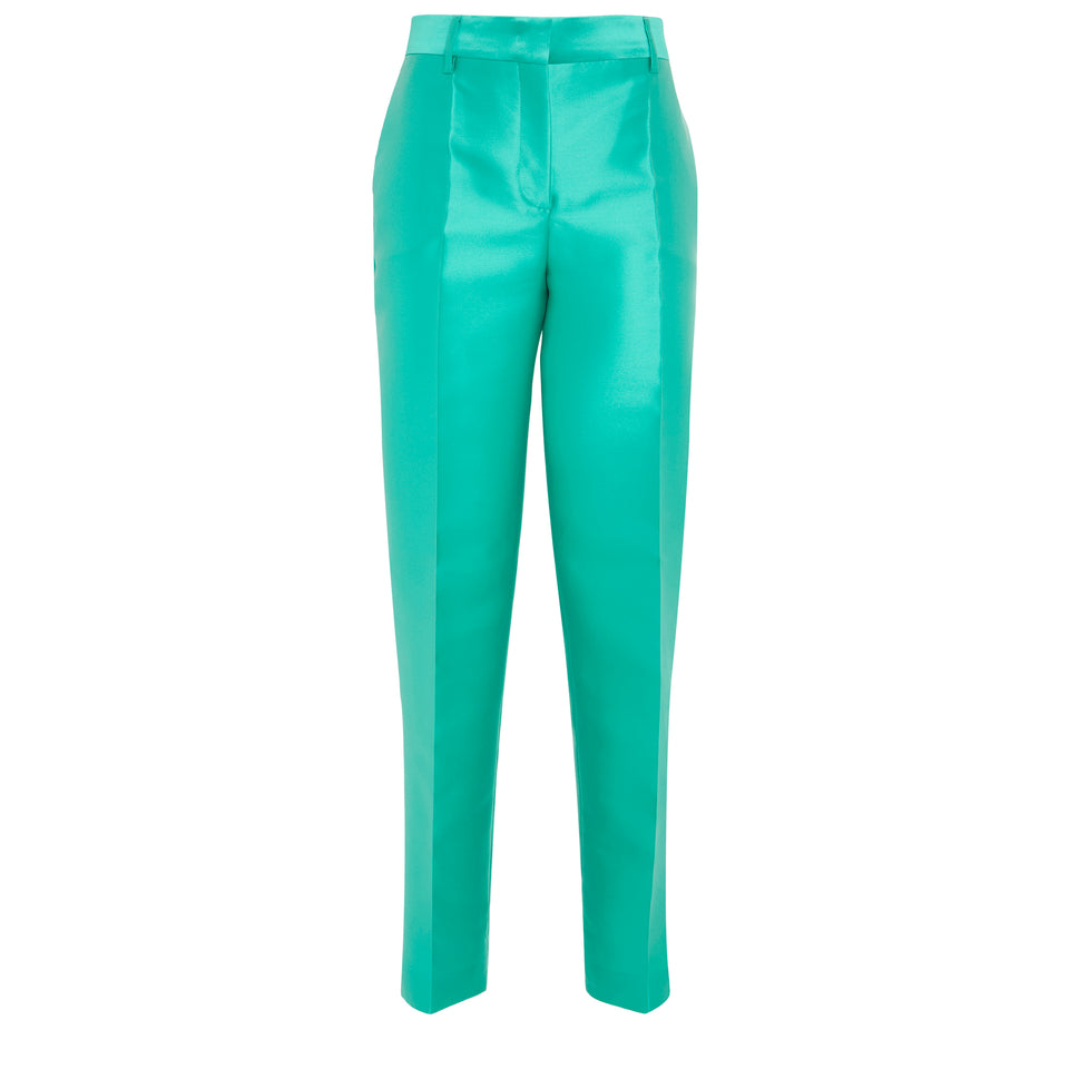 Pantalone in raso verde