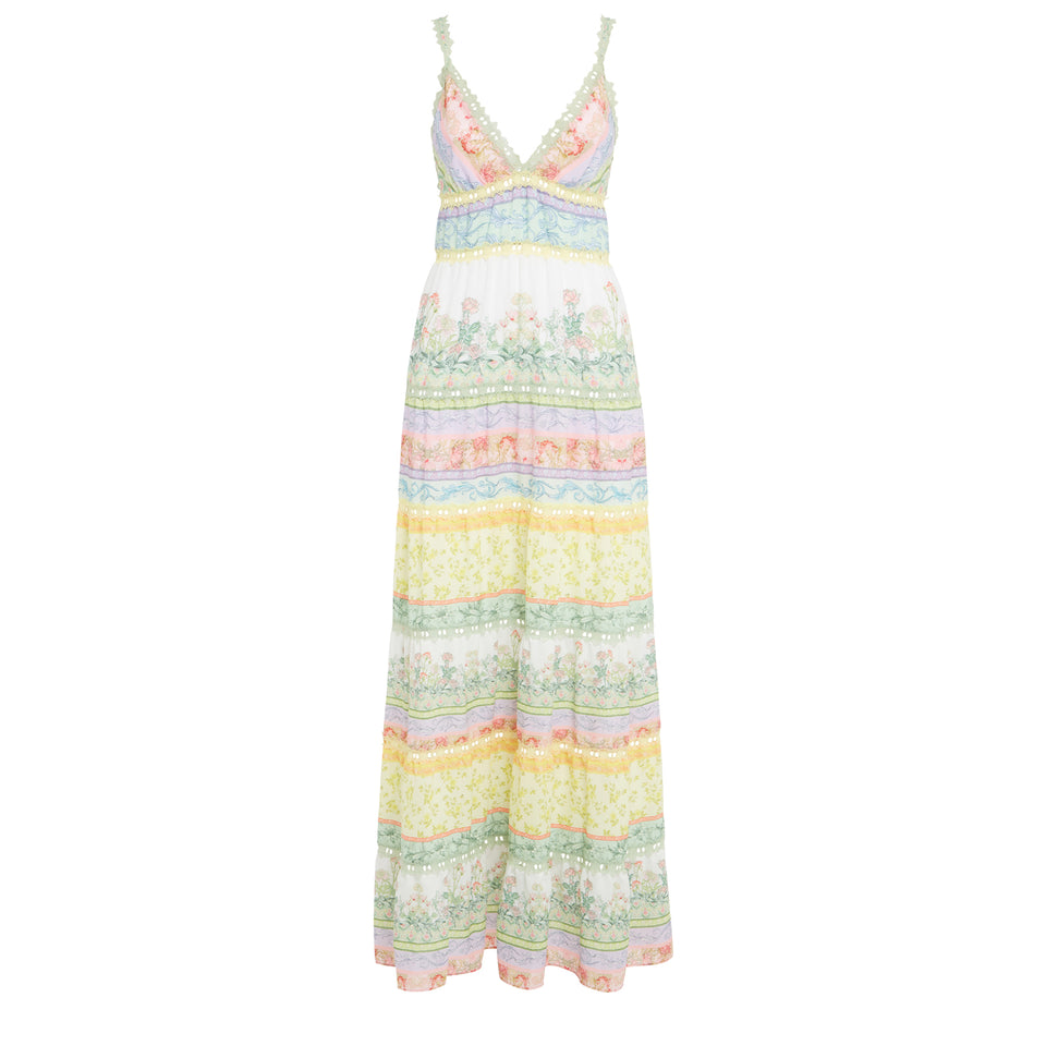 Long ''Karolina'' dress in multicolor fabric