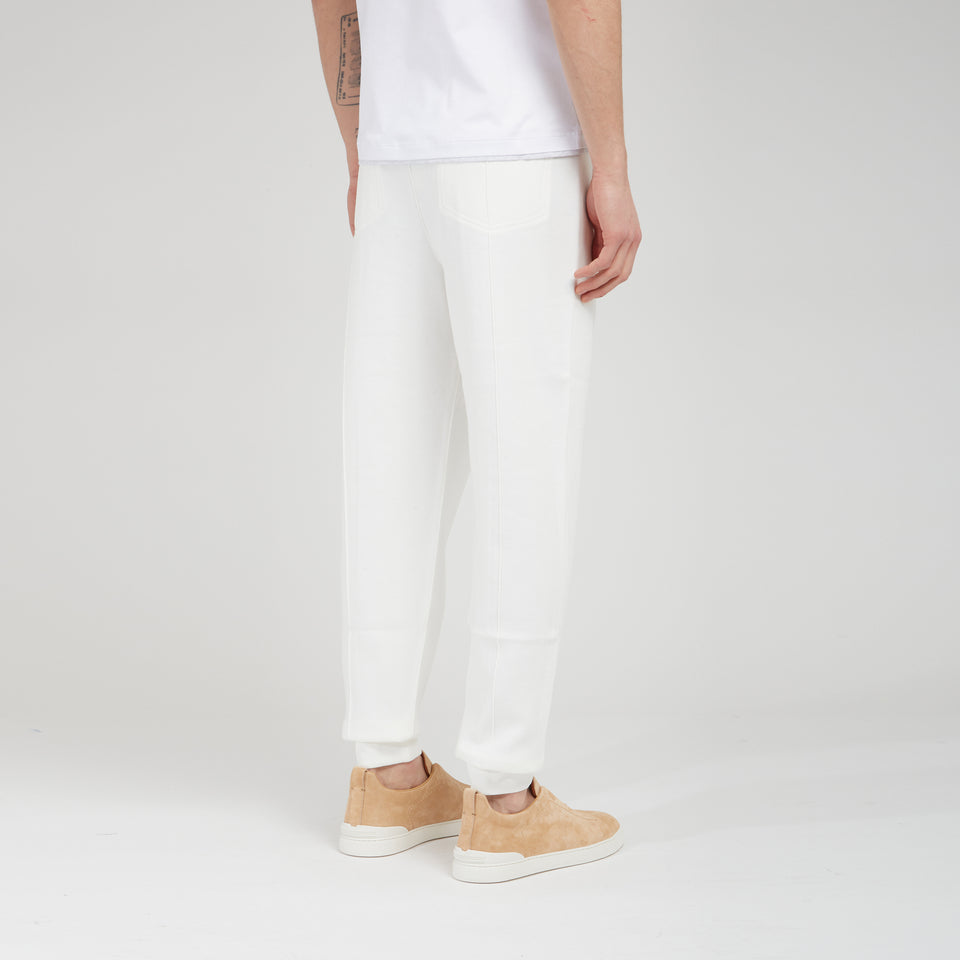 Pantalone jogger in cotone bianco