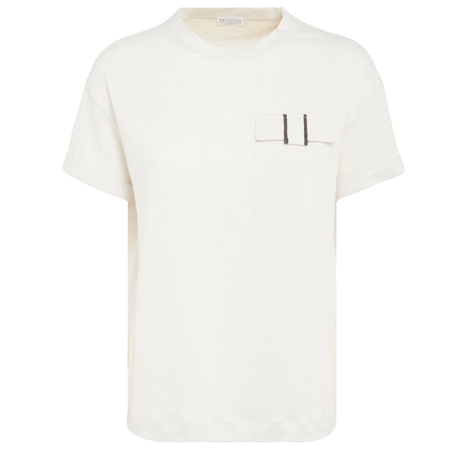T-shirt in lino bianca