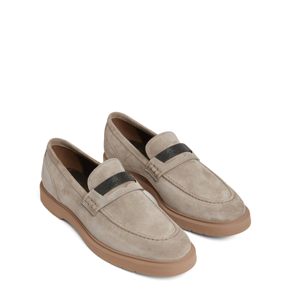 Moccasin ''Penny Loafer'' in gray suede