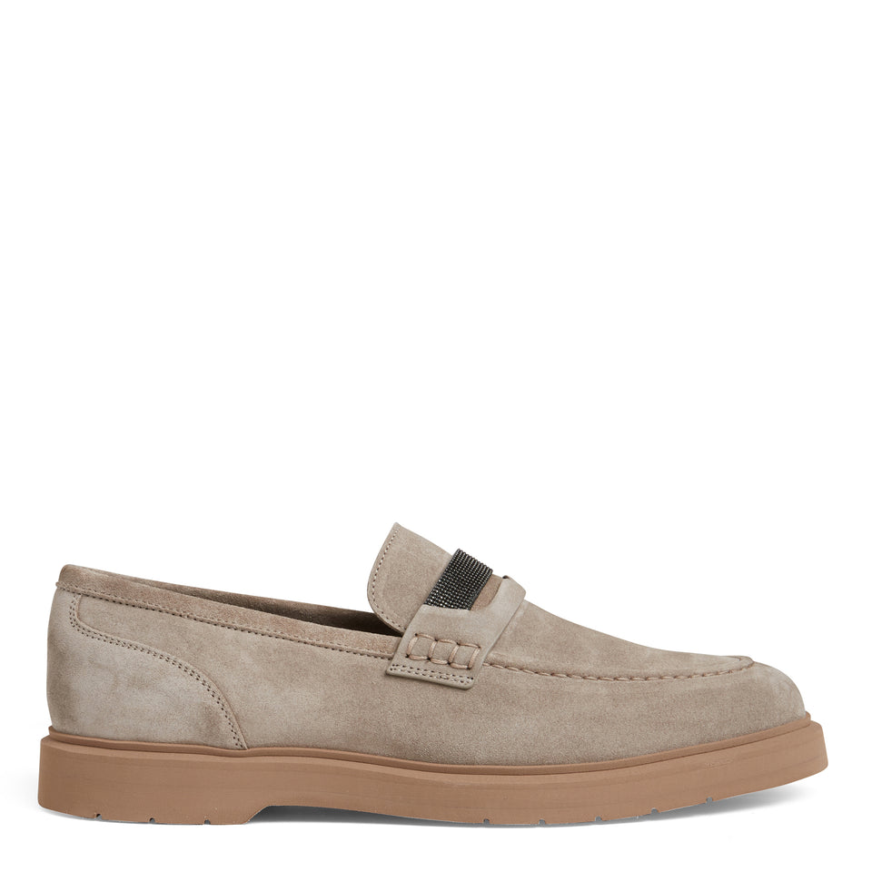 Moccasin ''Penny Loafer'' in gray suede