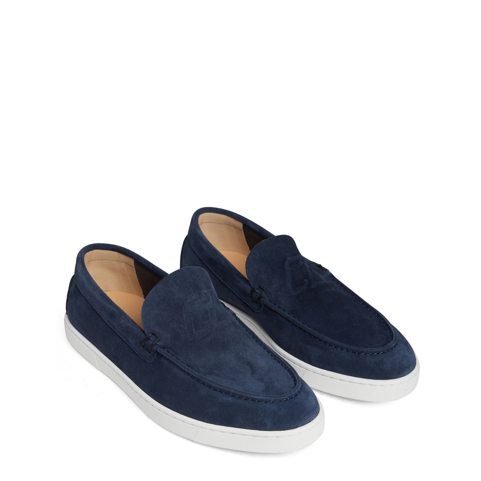 Blue suede ''Varsiboat'' loafers