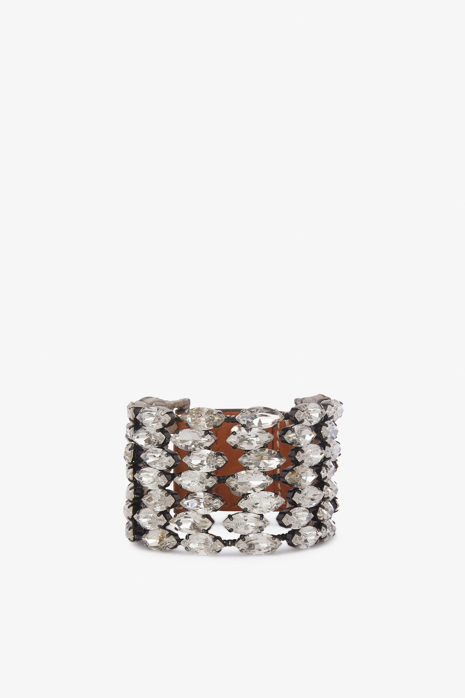 Bracciale in pelle con cristalli