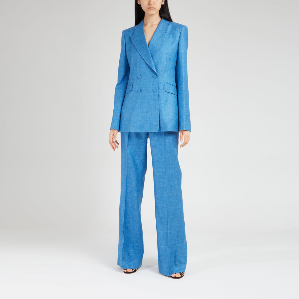 Blazer doppio petto in lana blu