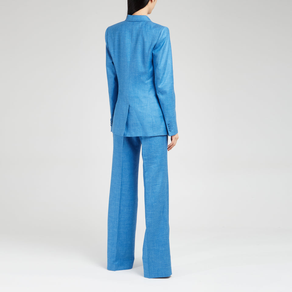 Blazer doppio petto in lana blu