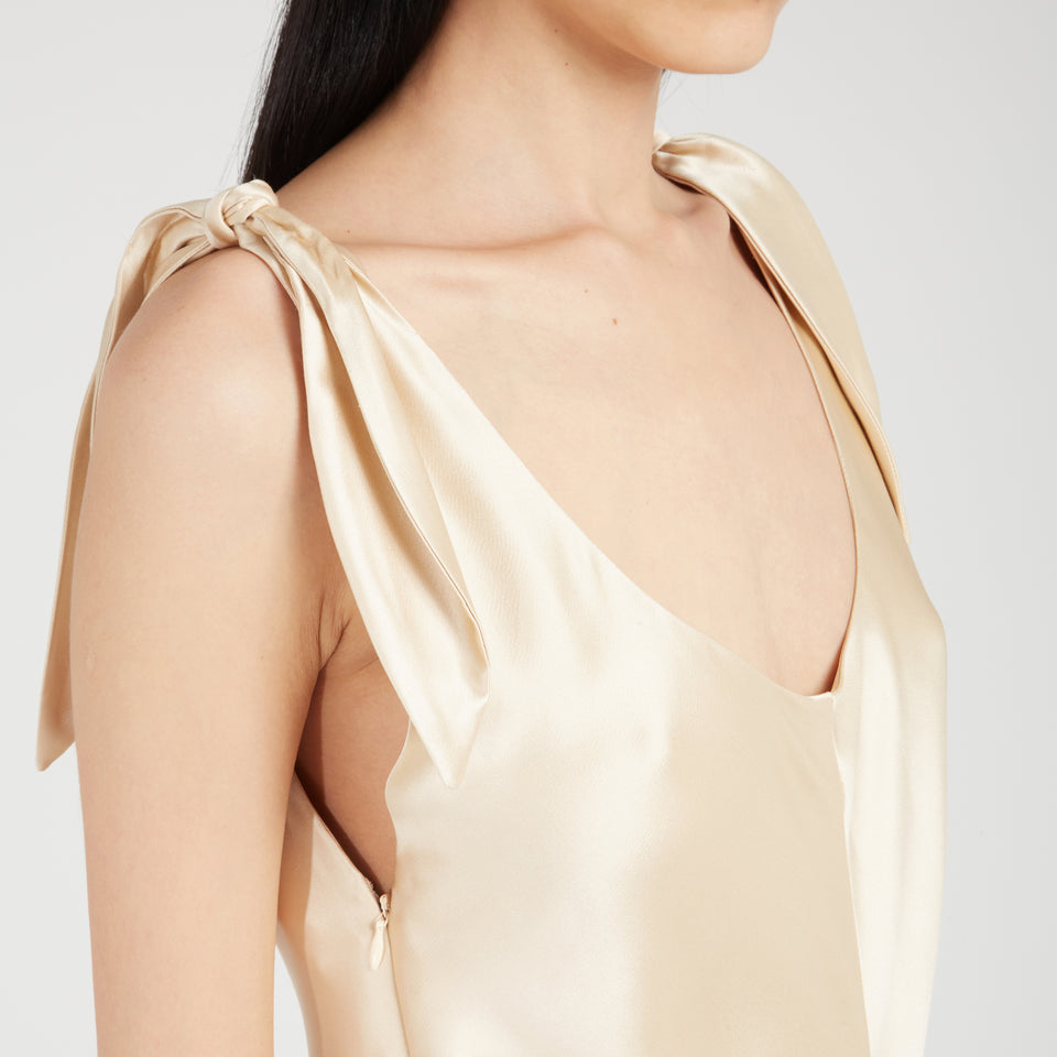 Champagne silk "Havilland" dress