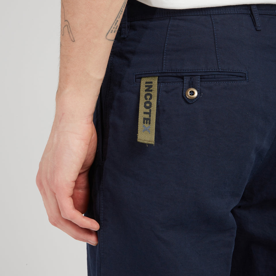 Blue cotton and linen pants