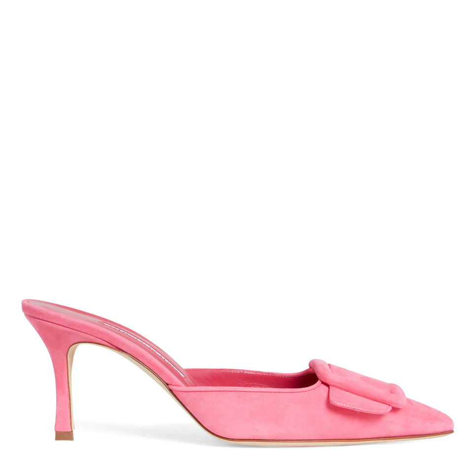 ''Maysale'' sandals in fuchsia suede