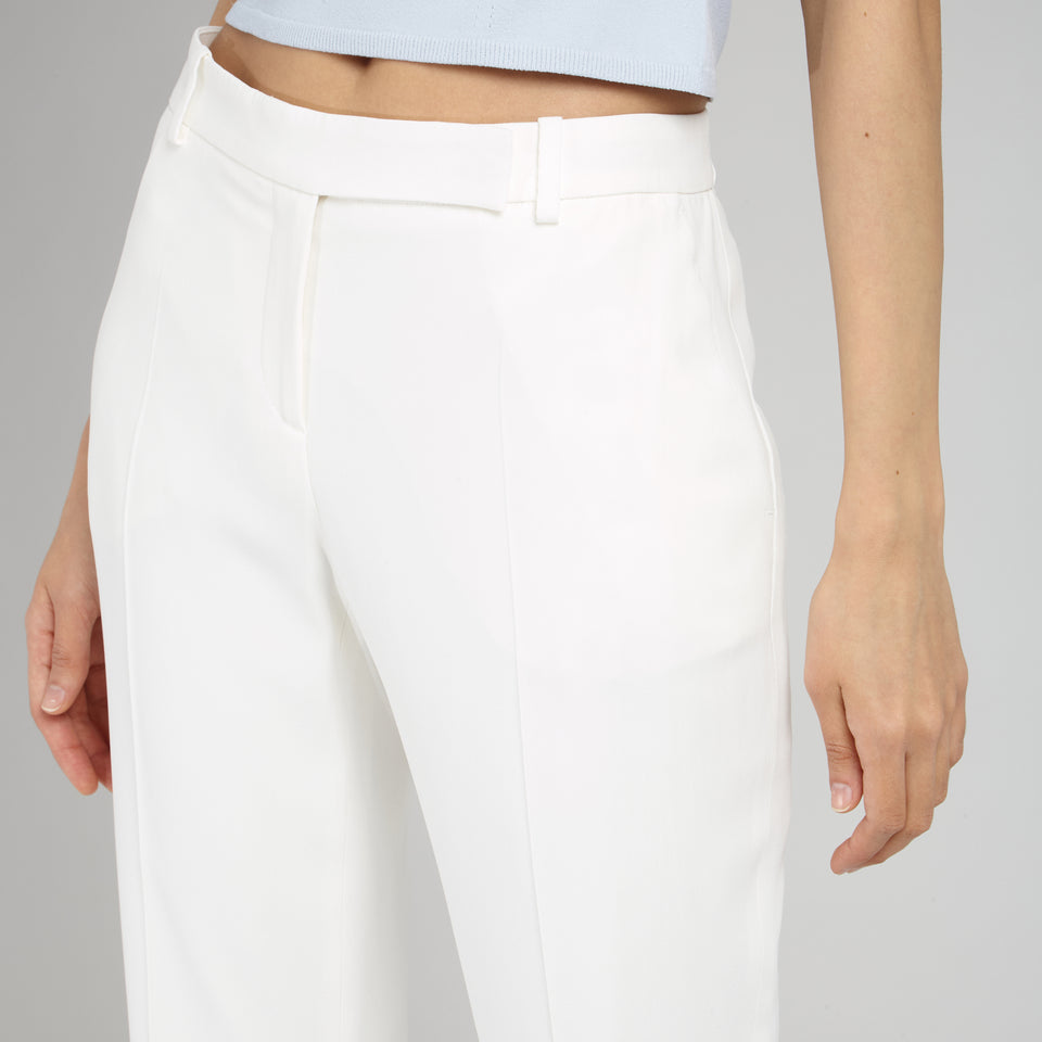 White crèpe pants