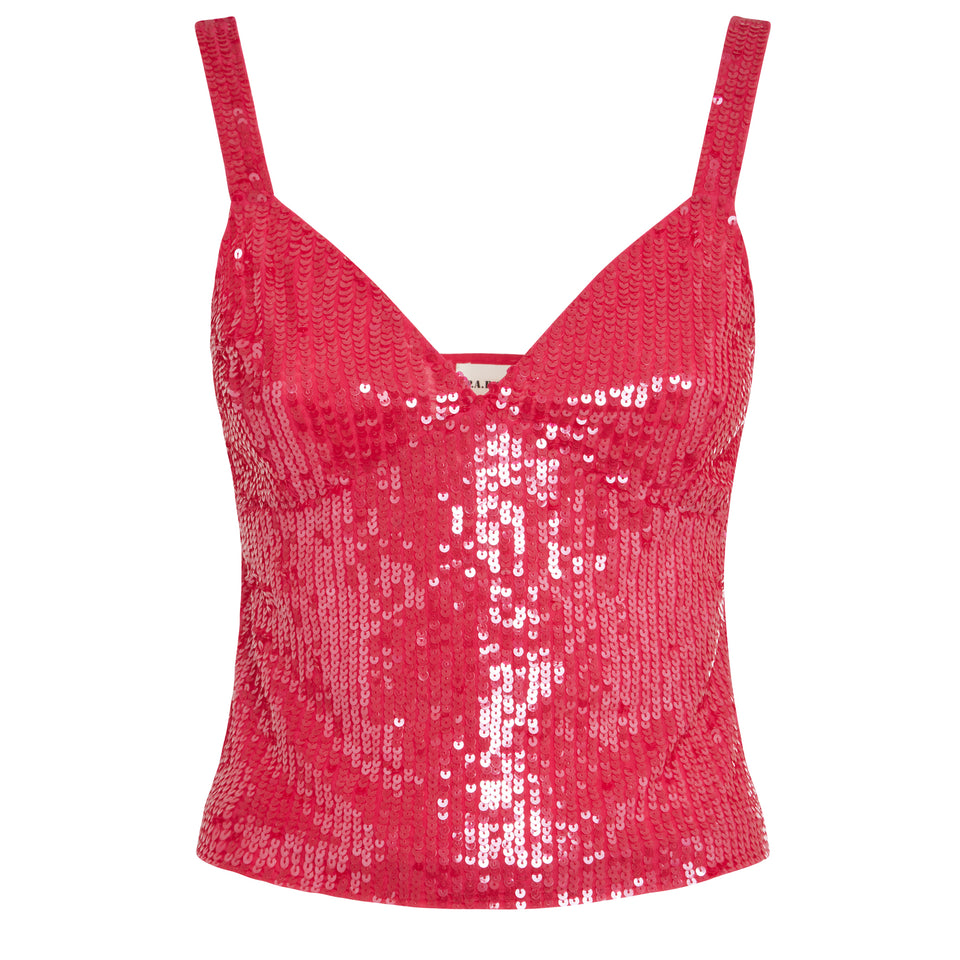 Fuchsia fabric "Gleam" top