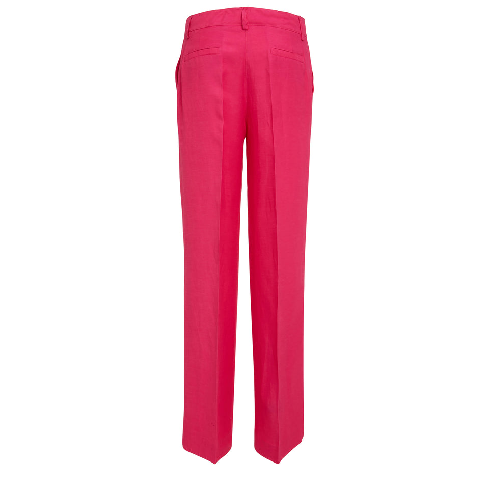 Fuchsia fabric pants