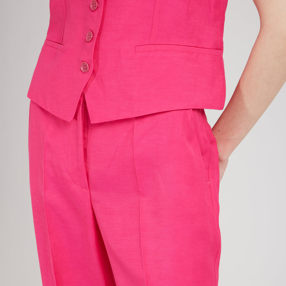 Fuchsia fabric pants