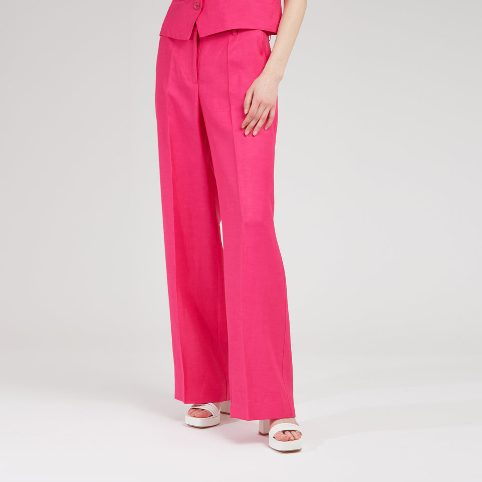 Fuchsia fabric pants