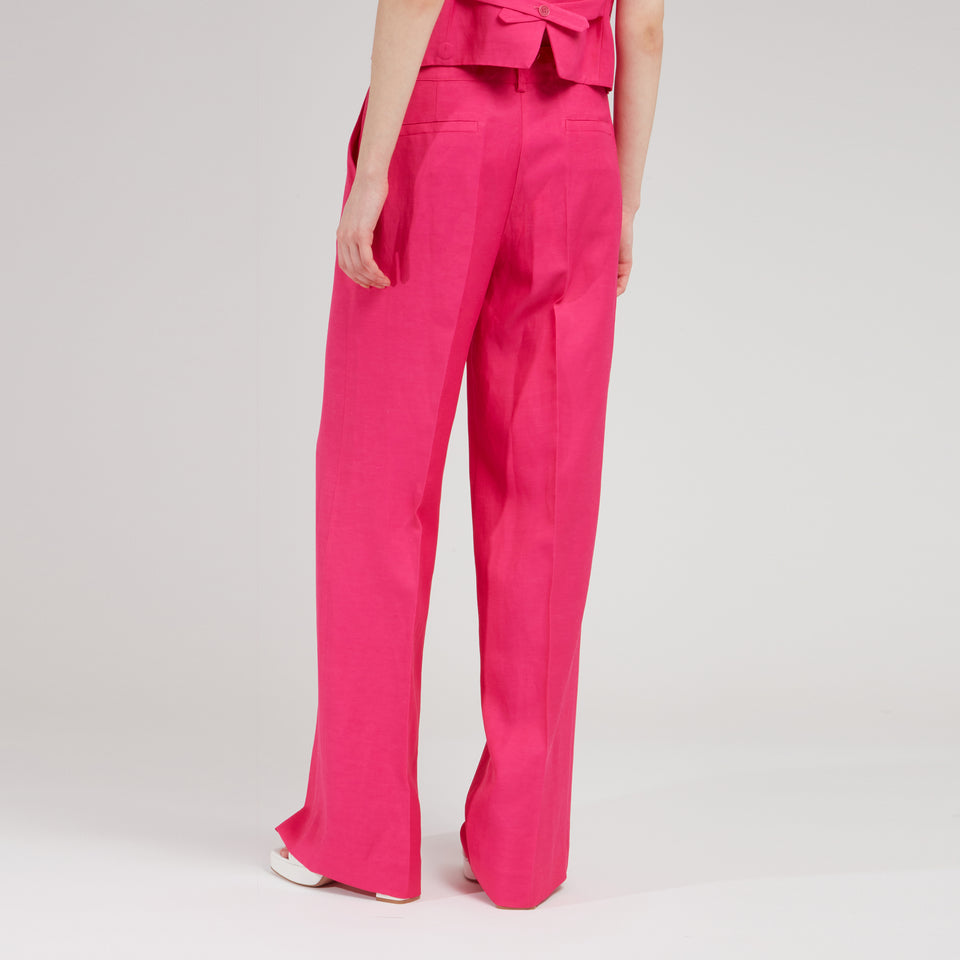 Fuchsia fabric pants