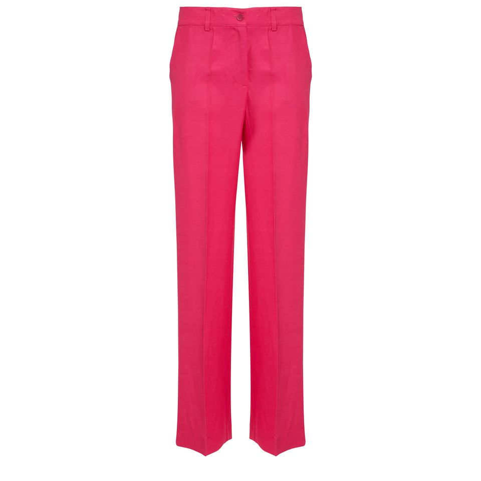 Fuchsia fabric pants