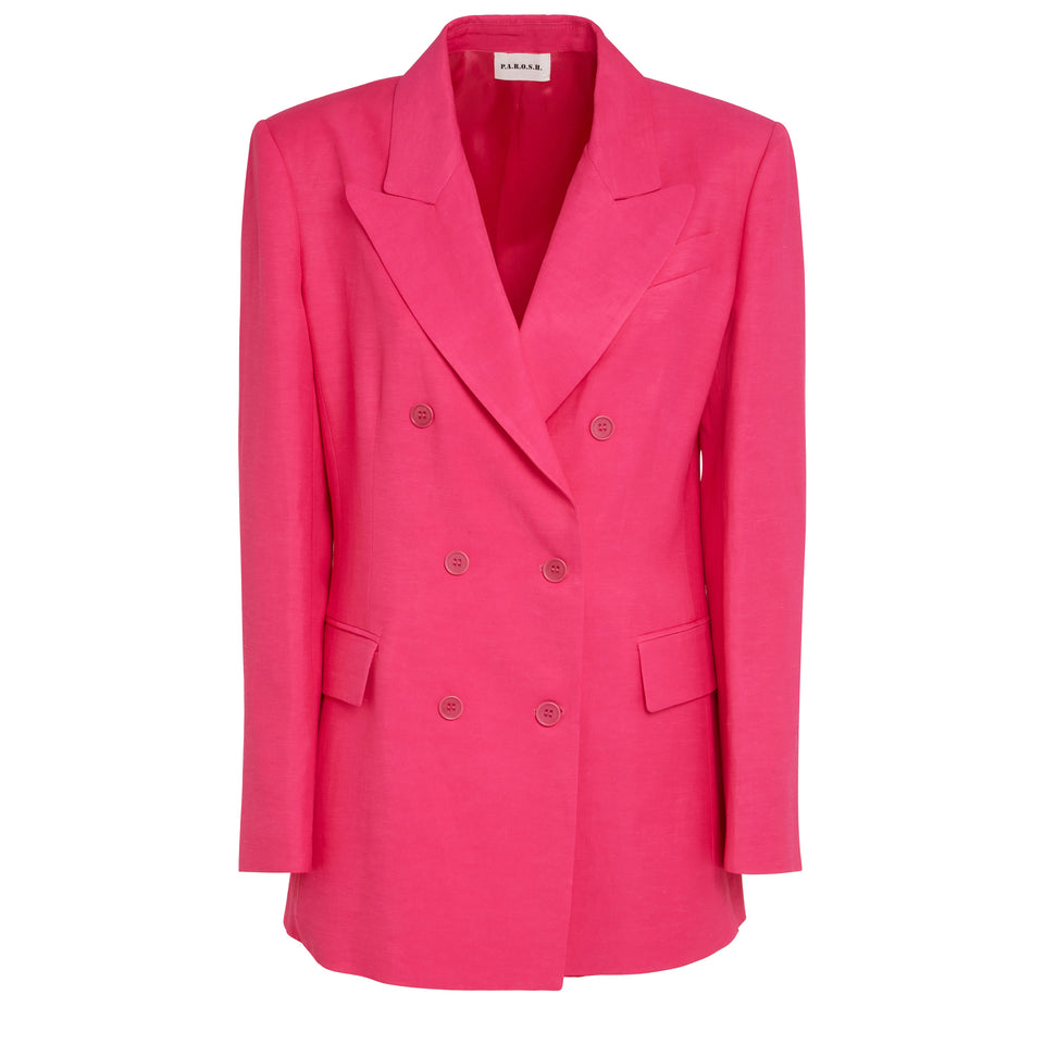 Fuchsia linen blazer