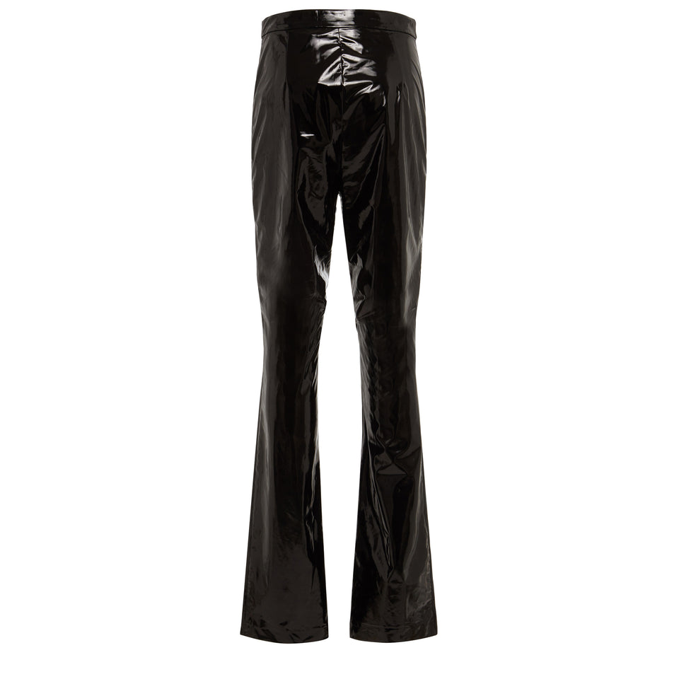 Black patent leather pants