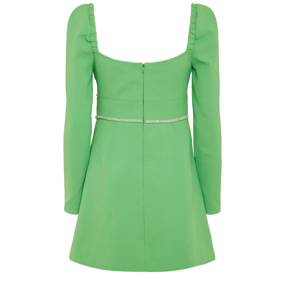 Green fabric mini dress