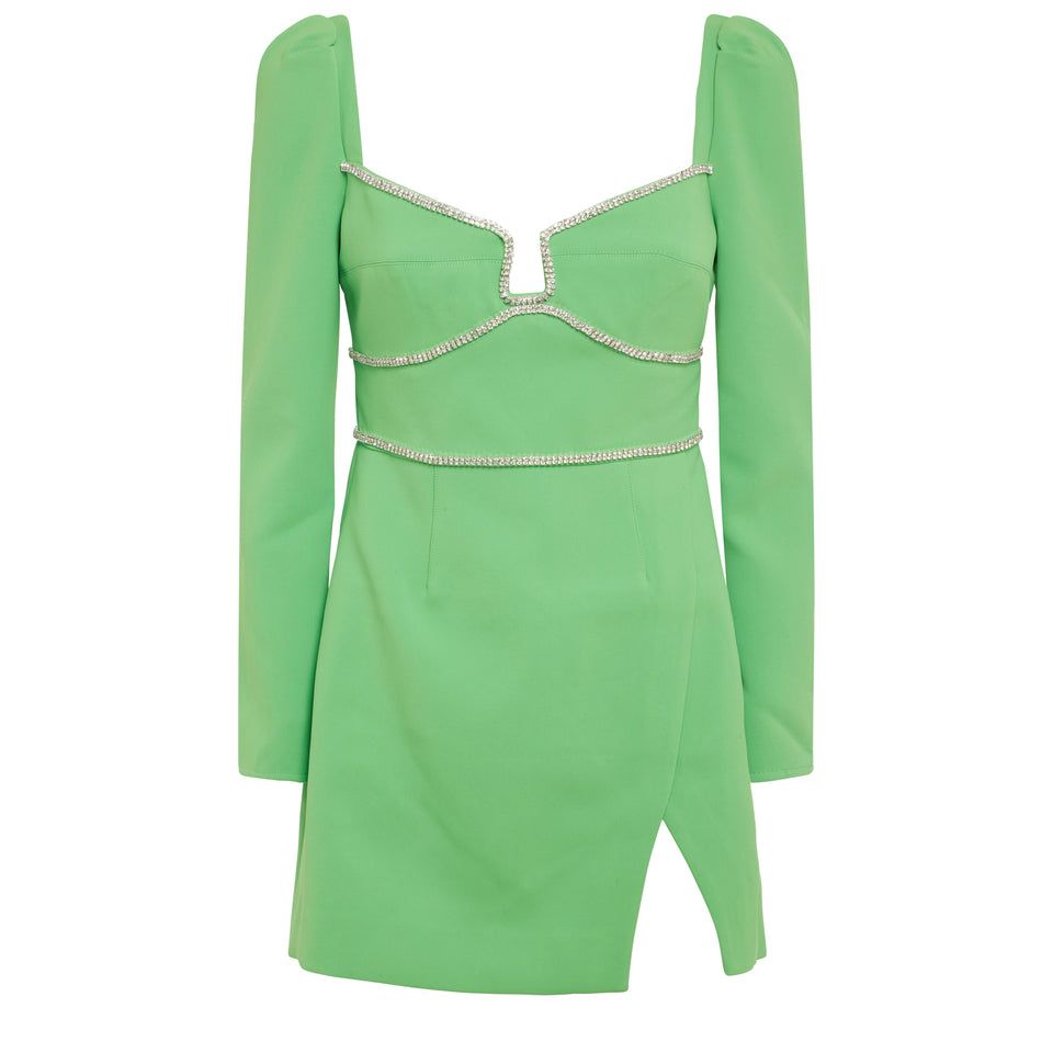 Green fabric mini dress