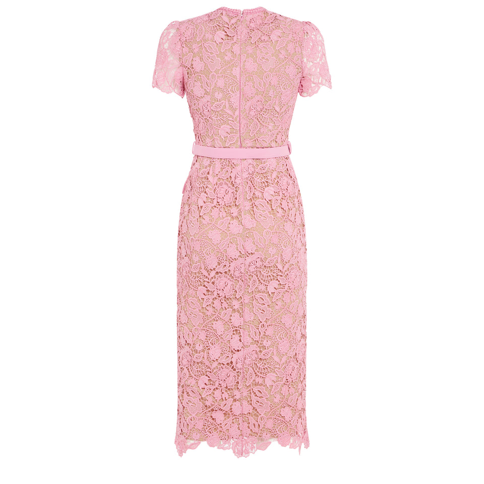 Pink lace long dress