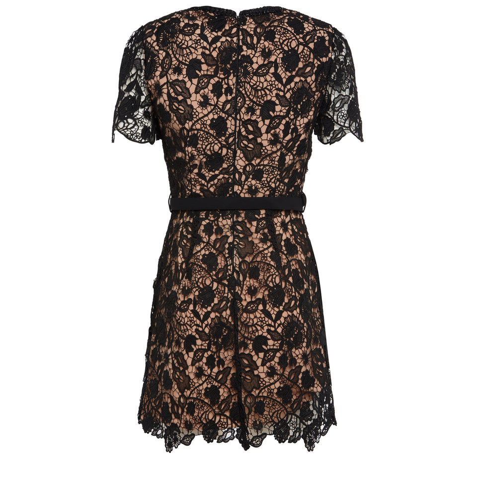 Black lace mini dress