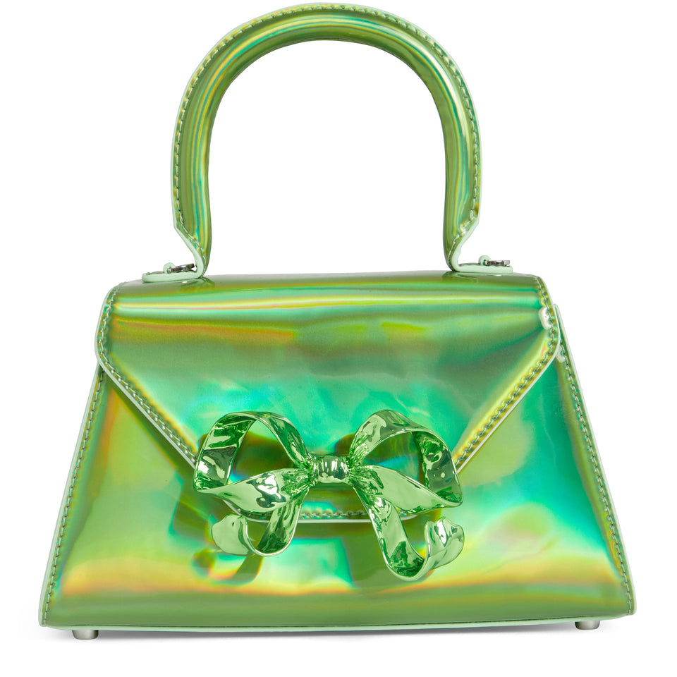 Small ''The Bow'' bag in green patent leather