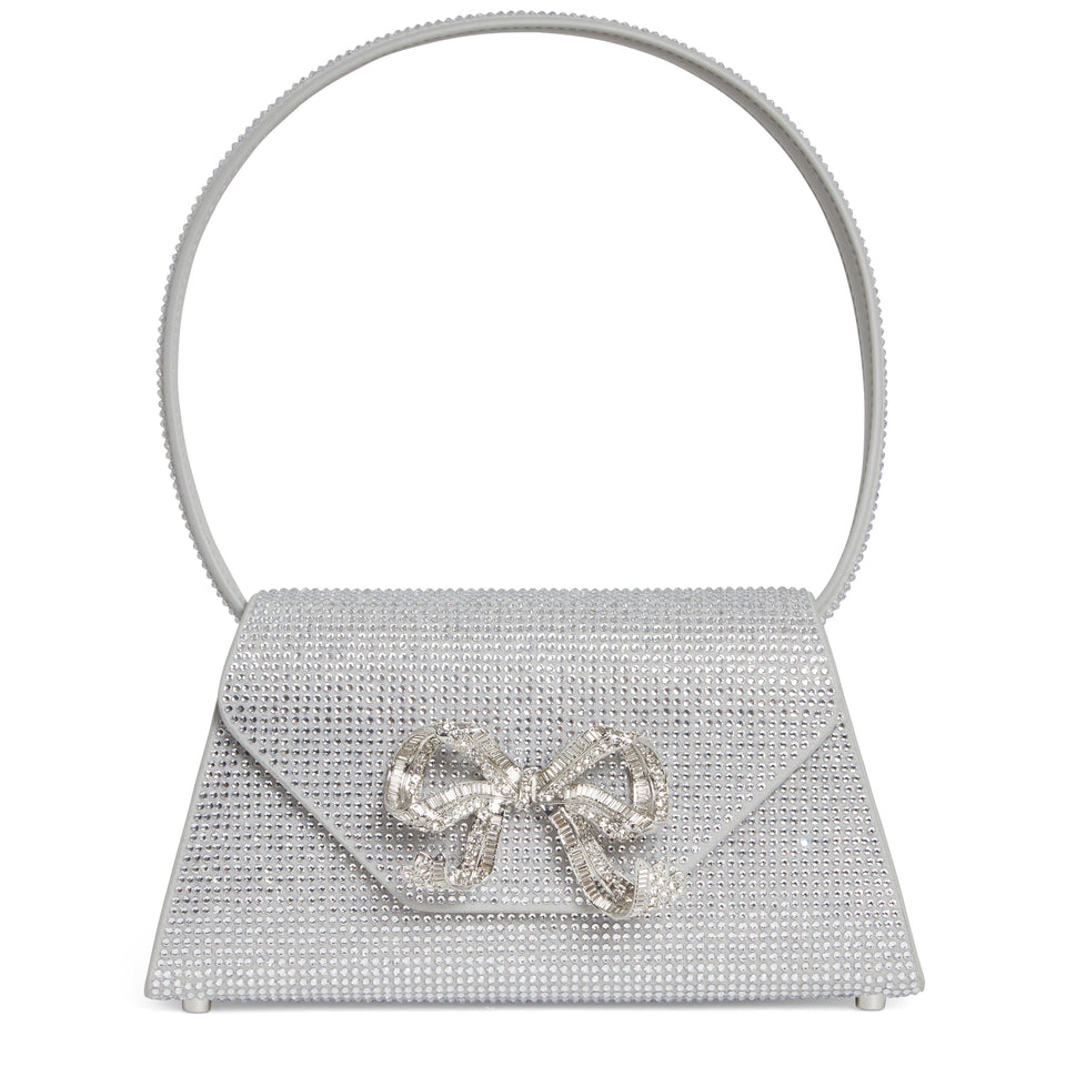 ''The Bow'' mini bag in gray fabric