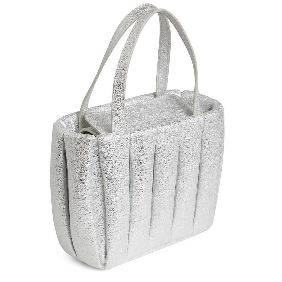 Silver leather ''Aria Laminated'' bag