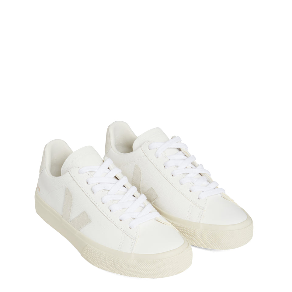 Sneakers ''Chromefree'' in pelle bianca e beige