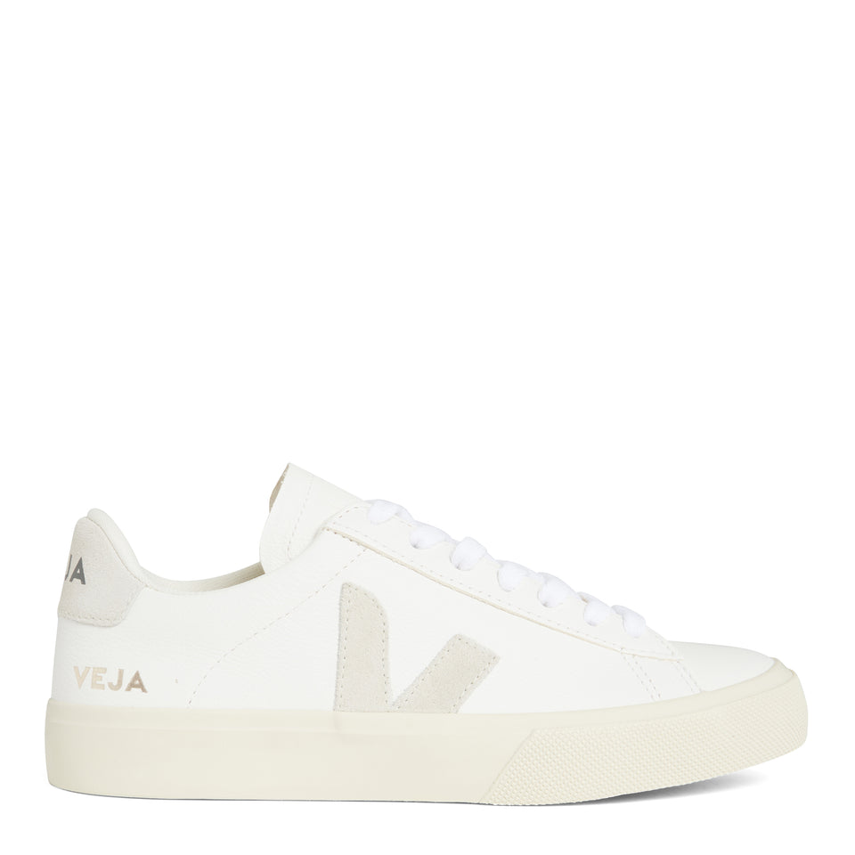 Sneakers ''Chromefree'' in pelle bianca e beige