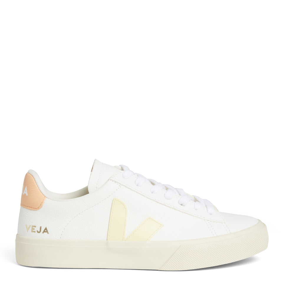 Sneakers ''Chromefree'' in pelle bianca e gialla