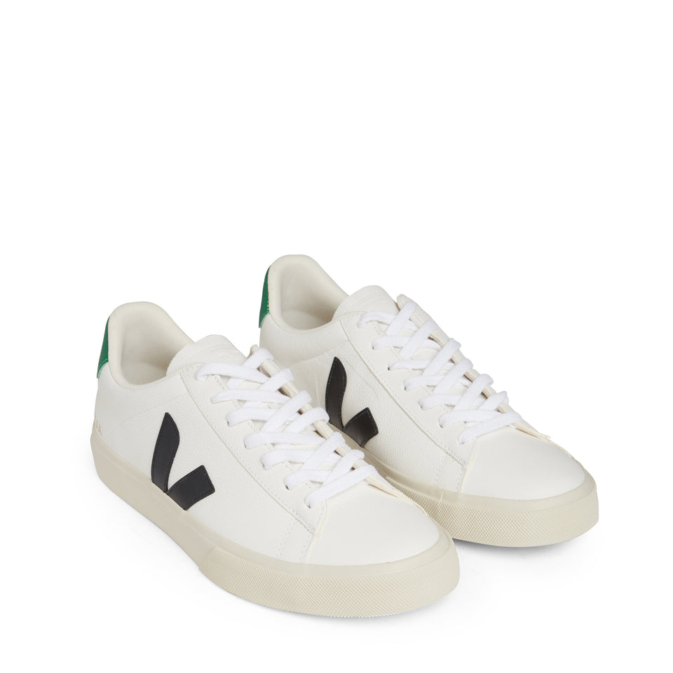 White and green leather ''Chromefree'' sneakers