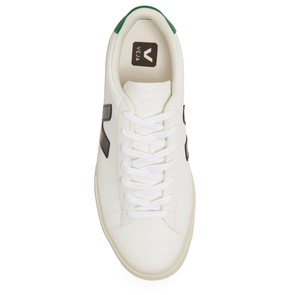 White and green leather ''Chromefree'' sneakers