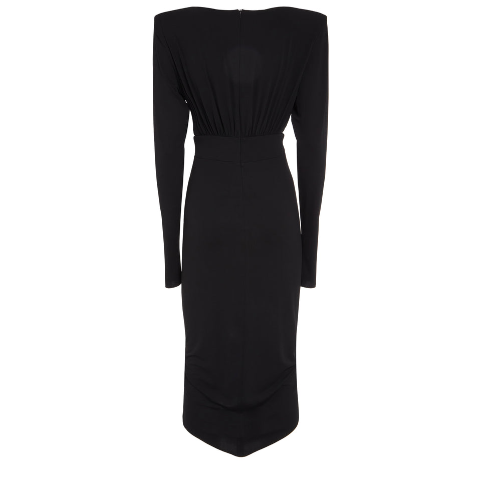 Midi dress in black fabric