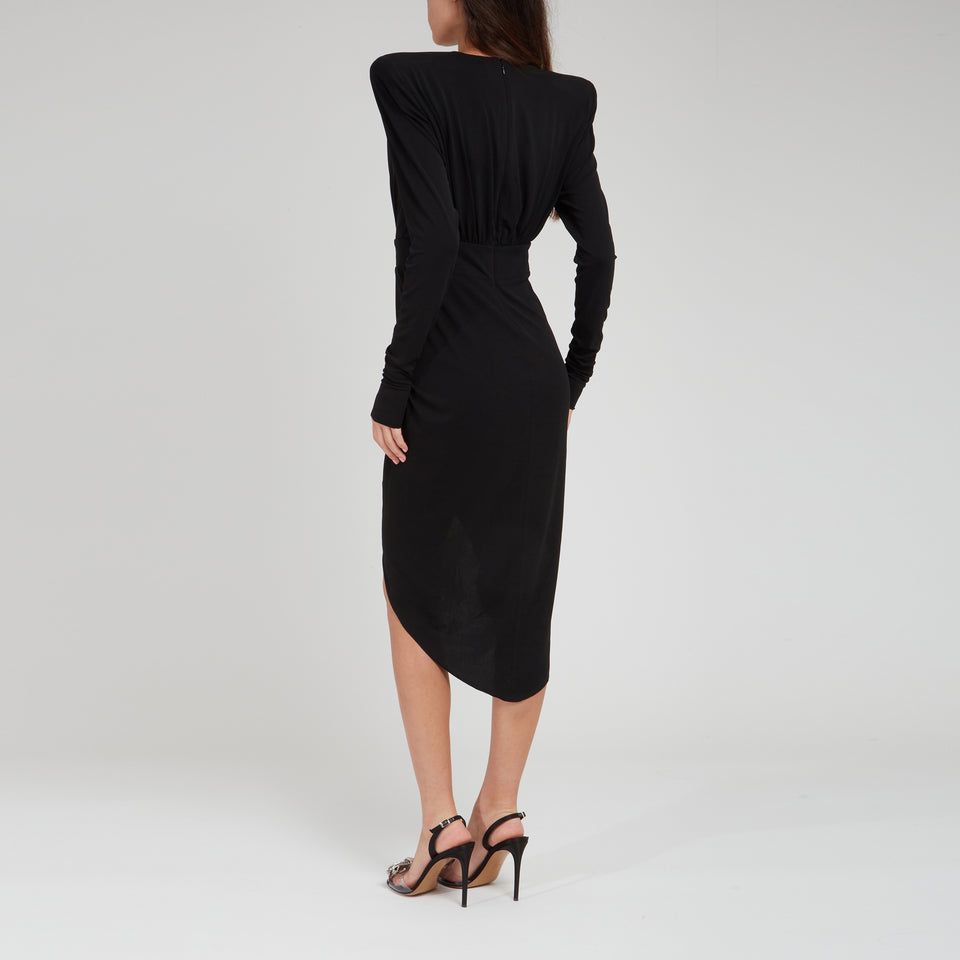 Midi dress in black fabric