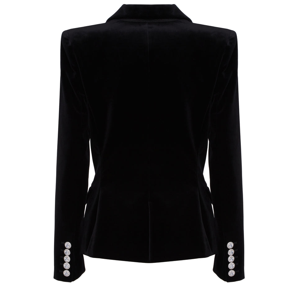 Blazer doppio petto in velluto nero